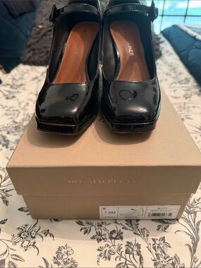 Donald J. Pliner Black Patent Mary Jane Platform Heels